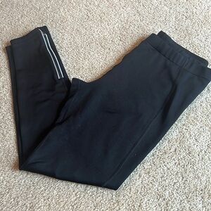 Victorias Secret Sport VSX black fleece lined pull on side zip ankle leggings l
